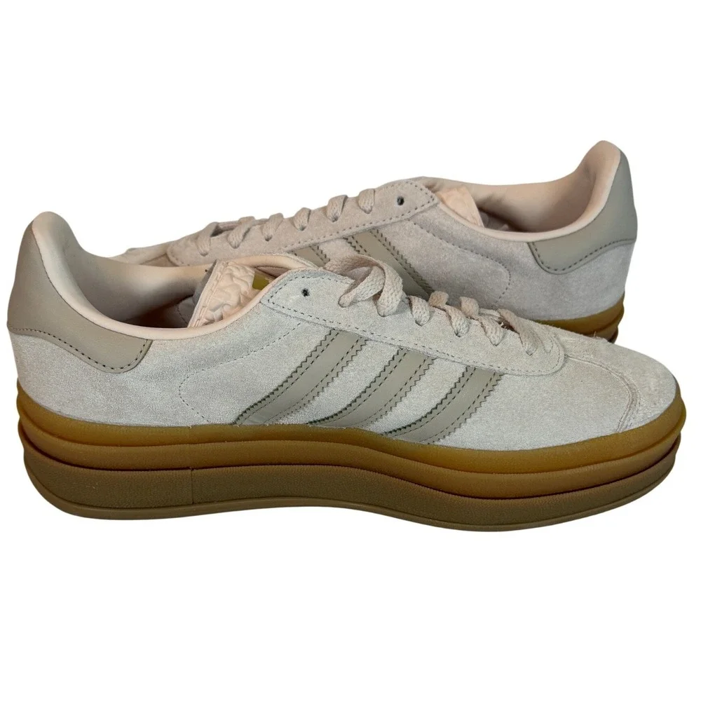 Adidas Gazelle Bold Grey White Gum Platform Sneakers Womens Shoes 5.5